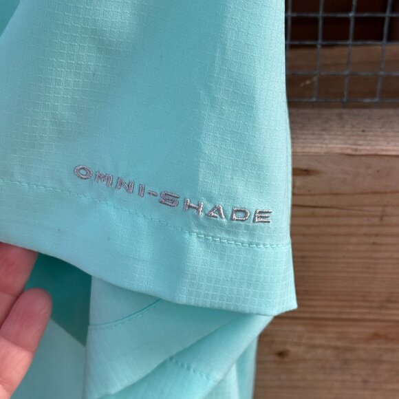 Columbia PFG Tamiami II Short Sleeve Button Down Shirt Men's Medium Blue Fishing - Picture 7 of 9